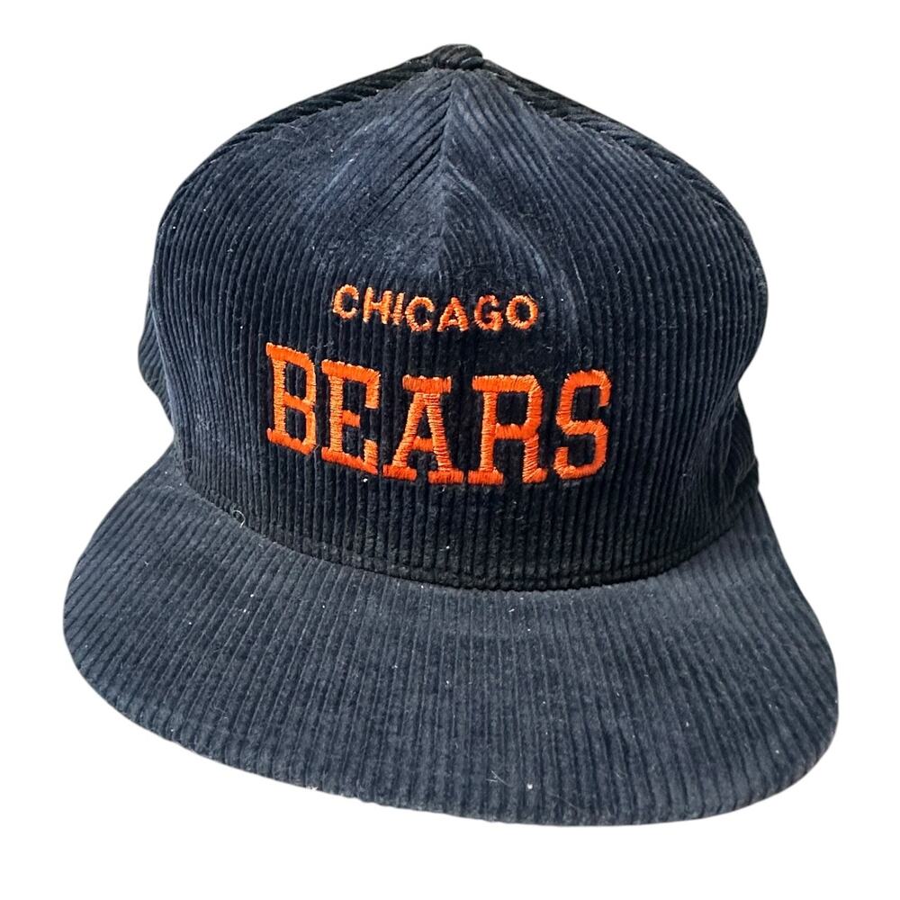Vintage 1980's Chicago Bears Corduroy Snapback Truckers Hat